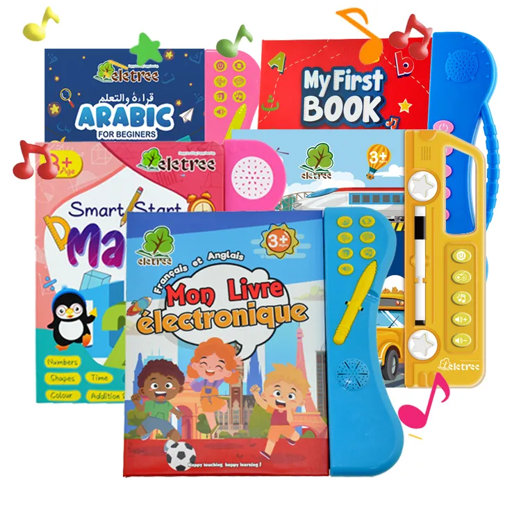 कस्टम लोगो के साथ फ्रेंच ऑडियो पुस्तक प्लेयर खिलौना बच्चों सीखने ई-बुक मशीन टच पढ़ने कलम