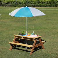 Nouvel arrivage ensemble de banc de pique-nique pour activités des enfants, table de pique-nique pour enfants en plein air avec parapluie