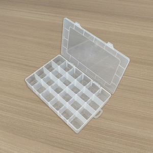 Transparent <b>Plastic</b> Storage <b>Box</b> 24 Compartments <b>Large</b> Size For Jewelry Accessories Hardware Tools Beads Screws Rubber Bands - Product Image 2