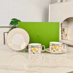 Service à thé en porcelaine fine de la série Flower, thé de l'après-midi, réutilisable, luxe, moderne, pour la maison, le bureau, cadeau de mariage - Product Image 2