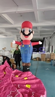 Publicité de personnages de dessins animés, gonflable de super Mario, homme qui agite la main, danseur gonflable, danseur aérien