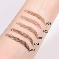 Pensil Alis Cair Ultra Tipis Tahan Air Warna Nude Private Label, Cepat Kering, Vegan