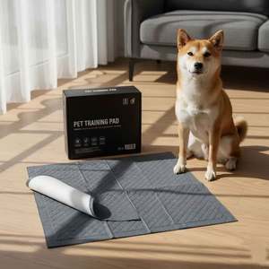 Tapis de propreté pour chien jetables biodégradables écologiques en tissu de coton de bambou, super absorbants, imperméables IP68, anti-odeurs, pour l'apprentissage - Product Image 1