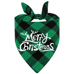 Durable Soft Cotton Plaid Christmas Dog Bandana Funny Washable Triangle <strong>Scarf</strong> for <strong>Pets</strong> <strong>Pet</strong> Apparel Accessory - Product Image 4