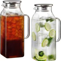 Carafe en verre borosilicate de haute qualité, pot carré en verre, bouilloire pour café, jus, lait, eau