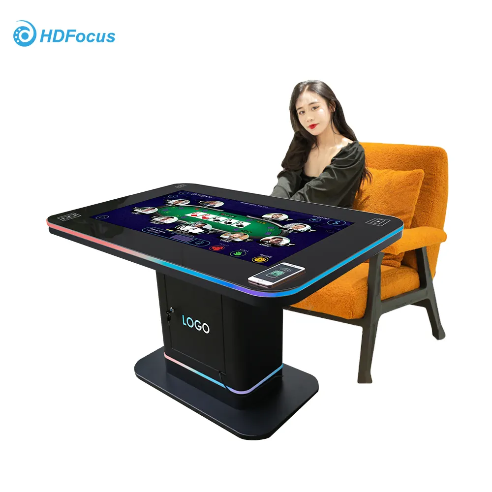 HDFocus Full Hd игровой беспроводной сенсорный экран киоск кофейный игровой стол стенд с диспенсером для монет все в одной зарядной станции