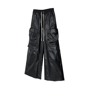 American Street Urban RICK Wind Wide Leg <span class=keywords><strong>pantaloni</strong></span> Cargo da uomo in finta <span class=keywords><strong>pelle</strong></span> <span class=keywords><strong>pantaloni</strong></span> a zampa stile tridimensionale Custom - Product Image 3