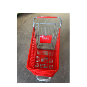 Highbright Plastic Large Capacity Unfolding Hand <b>Trolley</b> Supermarket Shopping Cart 5-inch Casters - Product Image 6