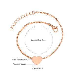 Pulsera de Acero Inoxidable con Diseño de Corazón, Simple y Económica, Personalizable para Mujer, Regalo - Product Image 2