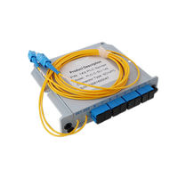 Peralatan FTTH 1*9 1:9 1 ke 9 Hybrid Cassette PLC Splitter SC APC Input dan 70%:30% Output dengan Pigtail Optical Splitter 1,5m