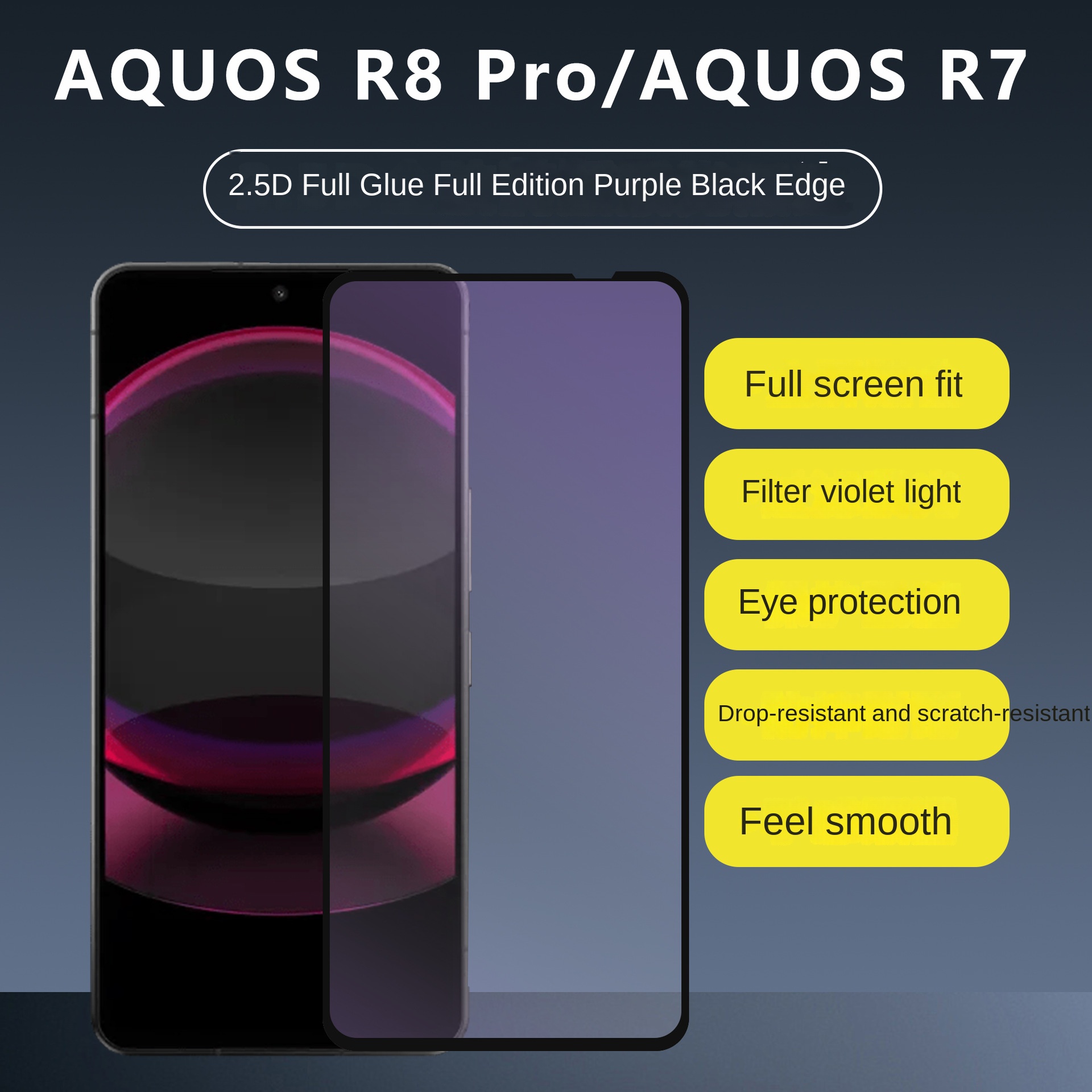 กาวเต็มแผ่น ป้องกันรังสียูวี ขอบดำ โปร่งใส