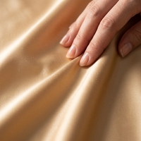 Tissu satiné soyeux de luxe, largeur 150 cm, or champagne 120-150 g/m² pour draperie de mariage, chemin de table, nœud de chaise et toile de fond