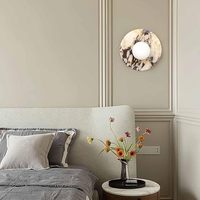 Lampe murale en marbre minimaliste postmoderne pour salon, chambre, couloir, éclairage LED créatif, mur de fond, chevet