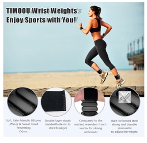 Pesas de Tobillo al por Mayor para Mujeres y Hombres, Ajustables, de Silicona, Multicolor, para Entrenamiento Deportivo, Yoga, Pesas de Muñeca, Brazalete con Rodamientos - Product Image 3