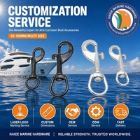 Mousqueton pivotant en acier inoxydable 316 pour usage marin, 65 mm, 72 mm, 82 mm, 91 mm, 100 mm, accessoires de plongée sous-marine, de yacht et de bateau