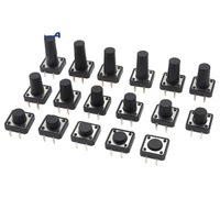 Interruptor Táctil de 12x12mm, 4 Pines DIP, Botón Alto, Contacto de Cobre Resistente a Altas Temperaturas, Altura Personalizable de 4.3-20mm, 12V 50mA, RoHS