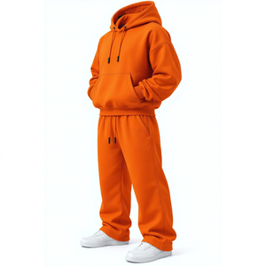 Conjunto Deportivo para Hombre, Sudadera con Capucha y Logotipo Personalizado en la Parte Delantera, Pantalones Deportivos, 100% Algodón, Estilo Francés - Product Image 1
