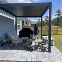 Vente en gros Kit pergola en aluminium Pare-soleil facilement télécommandé pour pavillon extérieur à persiennes Gazebo ou pavillon