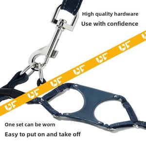 Conjunto de arnés y correa para perros cachorros pequeños de cuero Pu real suave personalizado de diseñador de fabricación al por mayor - Product Image 4