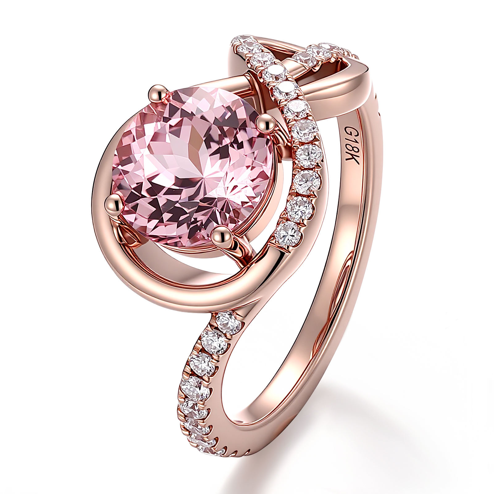 Bague en or 18 carats avec pierres précieuses de laboratoire