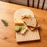 Planche à découper en bois d'érable naturel en forme d'arche pour le fromage, la charcuterie, les desserts, le pain