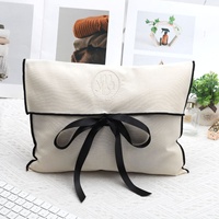 Pochette de luxe en coton avec rabat, personnalisable avec logo imprimé, pour vêtements et sacs à main