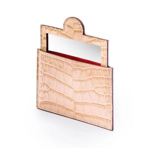 Nhỏ gọn mỏng da cá sấu sang trọng gương <span class=keywords><strong>Pouch</strong></span> biểu tượng tùy chỉnh Ladies <span class=keywords><strong>tab</strong></span> kéo trang điểm trường hợp - Product Image 6