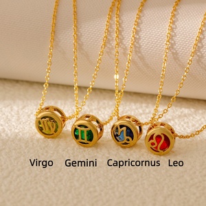 Collar de cadena de acero inoxidable con <span class=keywords><strong>signo</strong></span> del zodiaco hueco de Latón chapado en oro delicado <span class=keywords><strong>para</strong></span> mujer, joyería de circón, <span class=keywords><strong>el</strong></span> <span class=keywords><strong>mejor</strong></span> regalo de cumpleaños <span class=keywords><strong>para</strong></span> ella - Product Image 3