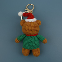 Porte-clés pendentif ours en crochet fait main haut de gamme, en peluche douce, pour les fêtes et célébrations, en gros
