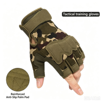 Gants tactiques mi-doigts pour hommes et femmes, antidérapants, résistants à l'usure, pour les sports de plein air et l'entraînement spécial