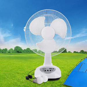 GDTIMES 12인치 태양광 AC/DC 충전식 LED 라이트 테이블 팬 USB 포트 단일 풍속 냉각 데스크탑 팬 - Product Image 3