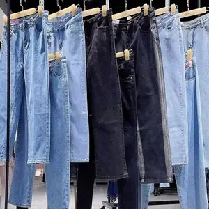 Jeans Slim e personalizzati e versatili pantaloni casual a vita alta larghi e sottili abbigliamento usato