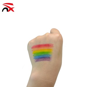 Juego de crayones de pintura facial de arcoíris lavables y seguros de 6 colores, fácil de aplicar, palos de dibujo de cara de arcoíris, Mes del Orgullo festivo - Product Image 3