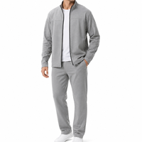 Ensemble de survêtement zippé en coton antibactérien à col montant pour hommes, uniformes de travail personnalisés pour le personnel de la salle de sport/du salon/de l'hôtel, transfert thermique