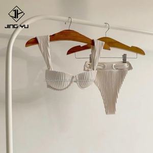 Bikini en tissu côtelé extensible texturé 2024, logo personnalisé, maillots de bain pour femmes, bikini deux pièces de haute qualité - Product Image 5