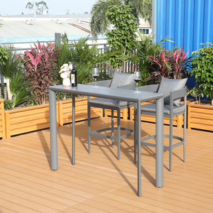 Conjunto de Muebles de Patio de 2 Plazas con Altura de <span class=keywords><strong>Bar</strong></span>, Ratán Tejido para <span class=keywords><strong>Bar</strong></span> de Hotel, Venta al por Mayor - Product Image 2