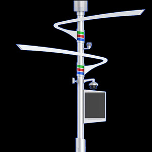 ไฟถนนพลังงานแสงอาทิตย์ 6M 8M LED สำหรับภายนอกอาคาร พร้อมกล้องและจอแสดงผล สำหรับลานจัตุรัส ถนน และลานบ้าน - Product Image 1