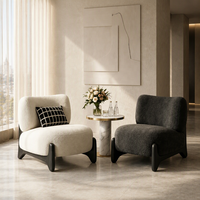 Fauteuil inclinable en bois massif de petite taille, style crème, pour salon et réception de salon de beauté