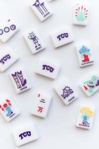 Officially-Licensed TCU Horned Frogs Luxury Mahjong Tiles Premium Acrylic Eco-Friendly American Mahjong Set Alumni Game Night - Product Image 3