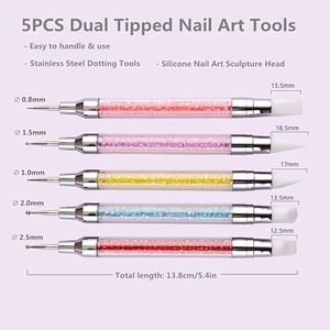 Nail Art Double-Ended Silicone Drilling Pen Multi-Color Drilling <b>Rod</b> Silicone Pick-Up Pen Drilling Embossing Pen - Product Image 4