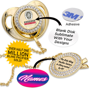 Caractéristiques uniques Sucette Golden Bling sans BPA Silicone de qualité alimentaire Tétine Personnalité Motif Dot <span class=keywords><strong>Drill</strong></span> Sucette de luxe pour bébé - Product Image 3
