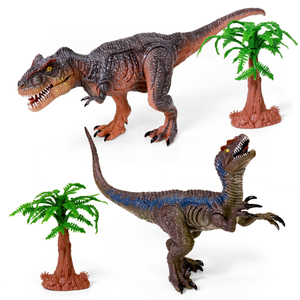 Divertente regalo: modello di Velociraptor con articolazioni mobili, giocattolo in PVC a forma di dinosauro T-rex con suono e luce - Product Image 1