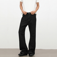 Jean évasé en denim couleur cowboy original - Pantalon long polyvalent coupe droite ample style rétro américain pour homme