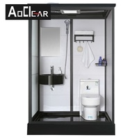 Salle de bain tout-en-un de luxe, unité de salle de bain préfabriquée modulaire pour hôtel, avec toilettes et lavabo