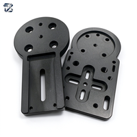 Support de montage en aluminium anodisé noir usiné CNC, plaque de fixation à base coulissante réglable
