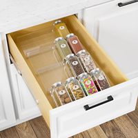 Acrylique pour tiroir de rangement Xin Hua, organiseur d'épices, boîtes de rangement pour bouteilles d'assaisonnements et caisses de rangement pour armoire de cuisine