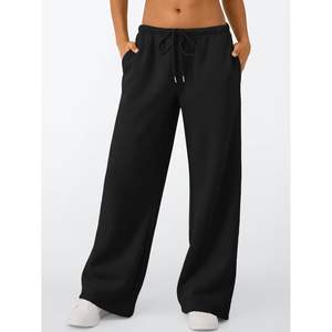 Personalizado 2025 otoño mujer pierna ancha holgada cordón Joggers pantalones de salón de tiro bajo con bolsillos tamaño Queen pantalones de chándal - Product Image 6