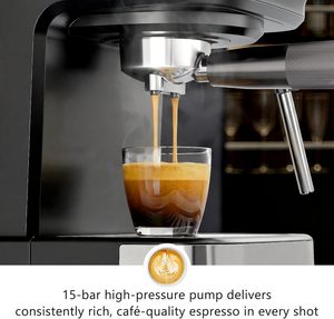 Máquina de Espresso Semiautomática con Panel LCD, 20 Bares, Multifuncional, Molinillo Ajustable, Espumador de Leche Pequeño - Product Image 3