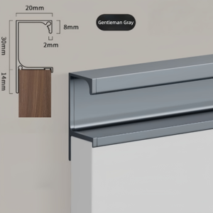 Nouvelles Idées de Produits Poignée en Forme de G Poignée Invisible en Aluminium Gris sans Fente pour Tiroirs de <span class=keywords><strong>Cuisine</strong></span> Style Gentleman Utilisation dans la <span class=keywords><strong>Cuisine</strong></span> - Product Image 1