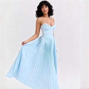 Vestidos ajustados plisados sin tirantes para mujer, nueva colección de verano, a la moda - Product Image 2